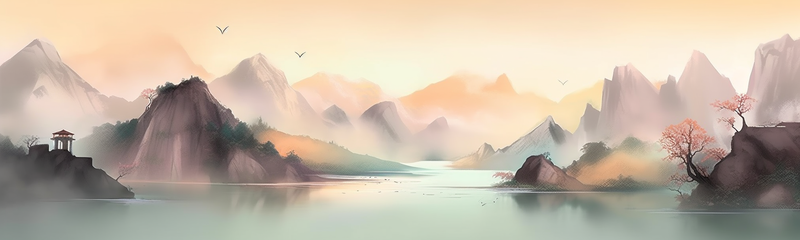 山河山水中国画氛围感背景图,插画/手绘图,插画/手绘图库,插画/手绘图下载,插画/手绘